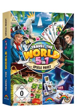 5in1 Travel the World Spiele Paket Wimmelbild, Solitaire und Match 3